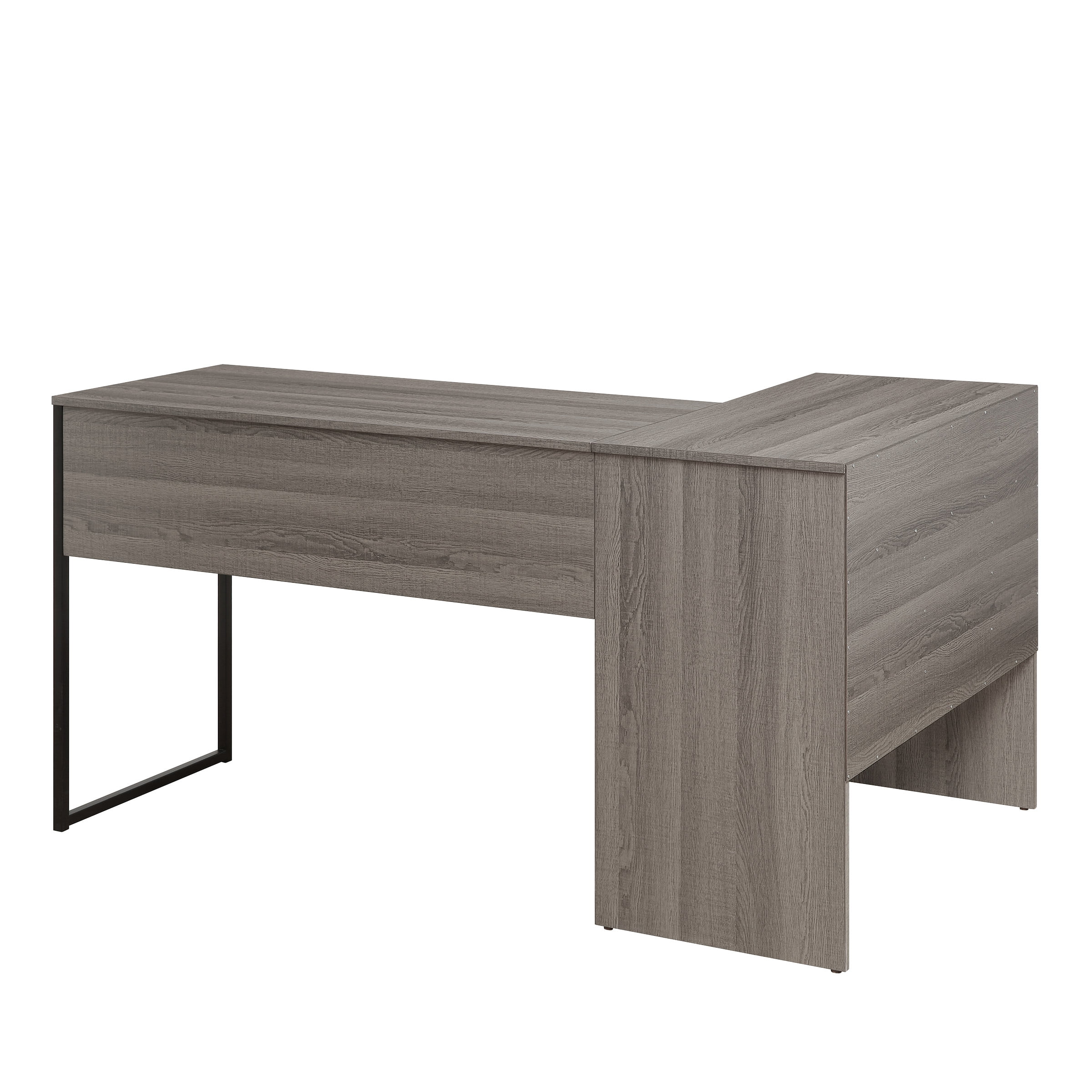 OSP Home Furnishings Hagney Lane L-Shape Desk in Farm Oak Finish