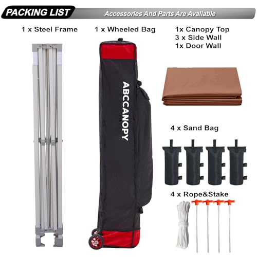 ABCCANOPY Easy Pop Up Canopy Tent with Sidewalls 10x10 Commercial -Series, White