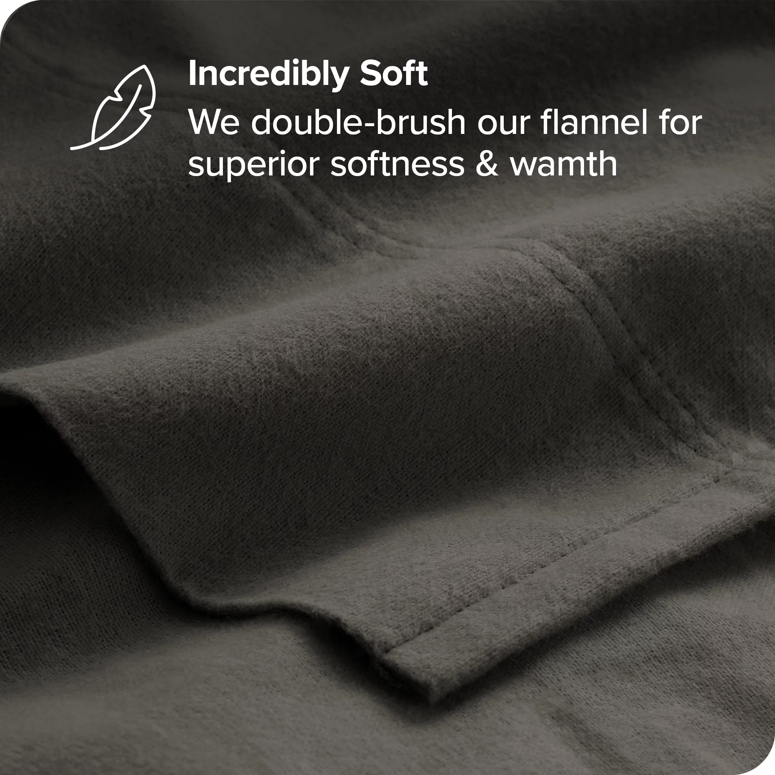 Bare Home Flannel Sheet Set - 100% Cotton - Deep Pocket - 4 Piece - Queen, Gray