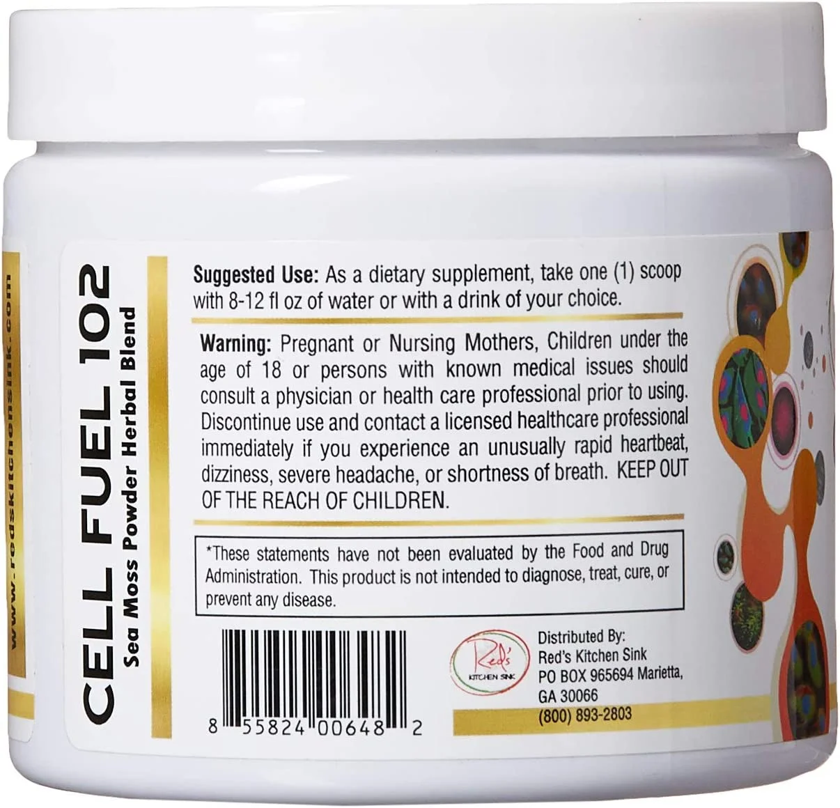 Cell Fuel 102: Organic Sea Moss / Irish Moss, Bladderwrack & Burdock Root Powder Herbal Blend - Dr. Sebi Inspired, Organic, 100% Natural, Thyroid & Immunity Support - (8oz)