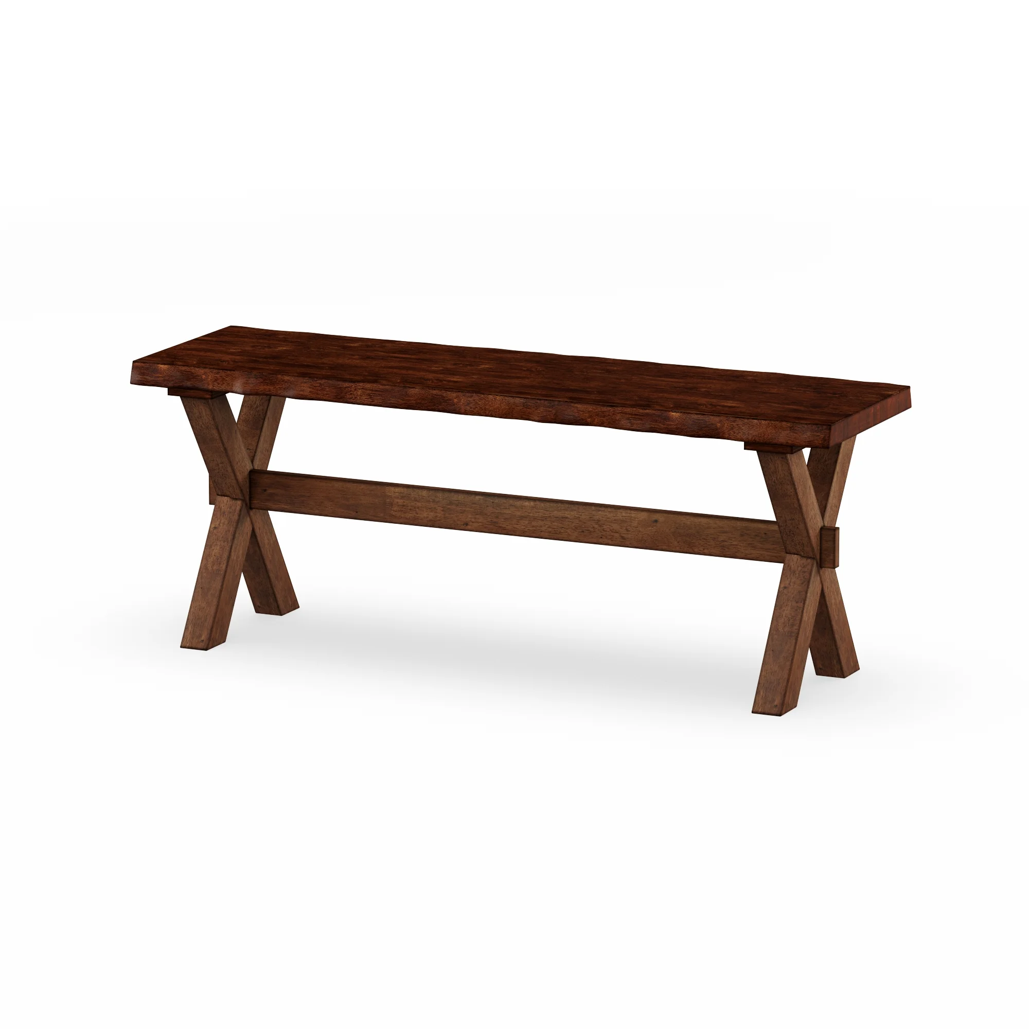 Desert Fields Cocina Live Edge Dining Bench, Walnut