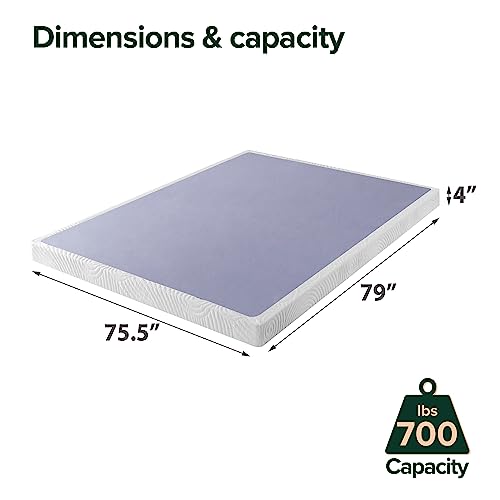 ZINUS Edgar 4 Inch Wood Box Spring, Mattress Foundation, Sturdy Wood Structure, Low Profile, Easy Assembly, King