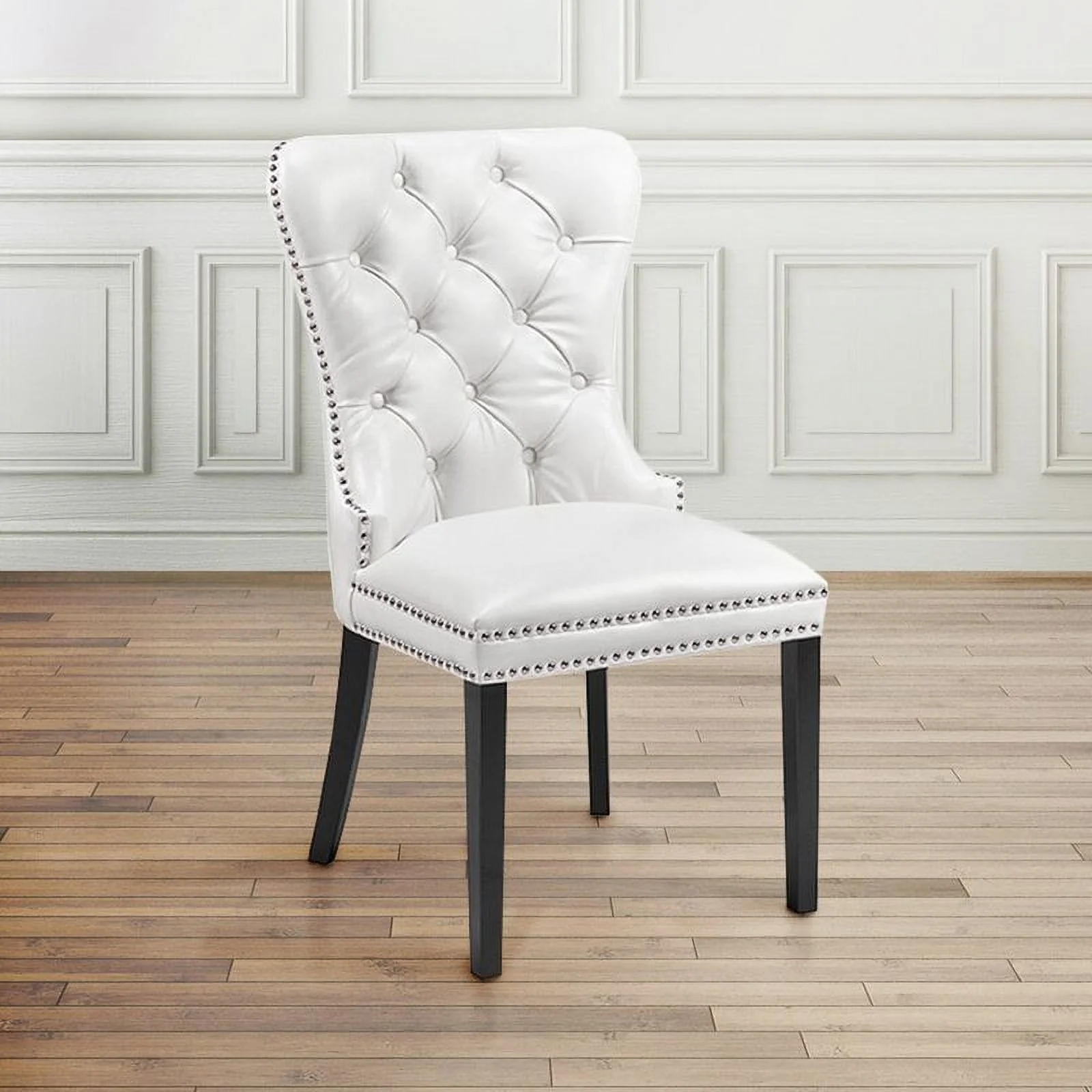 Uptown Club Norfolk Laux Leather Dining Chair in White
