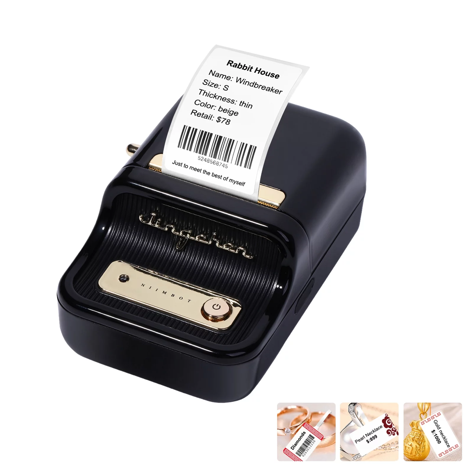 Niimbot Label Printer with RFID Recognition, Portable Wireless BT Sticker Maker for Price Name Printing