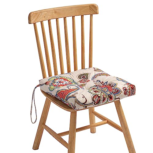 2-Pack Outdoor/Indoor Wicker Patio Seat Cushion Pad with Ties - Dining Chair Cushion, 17