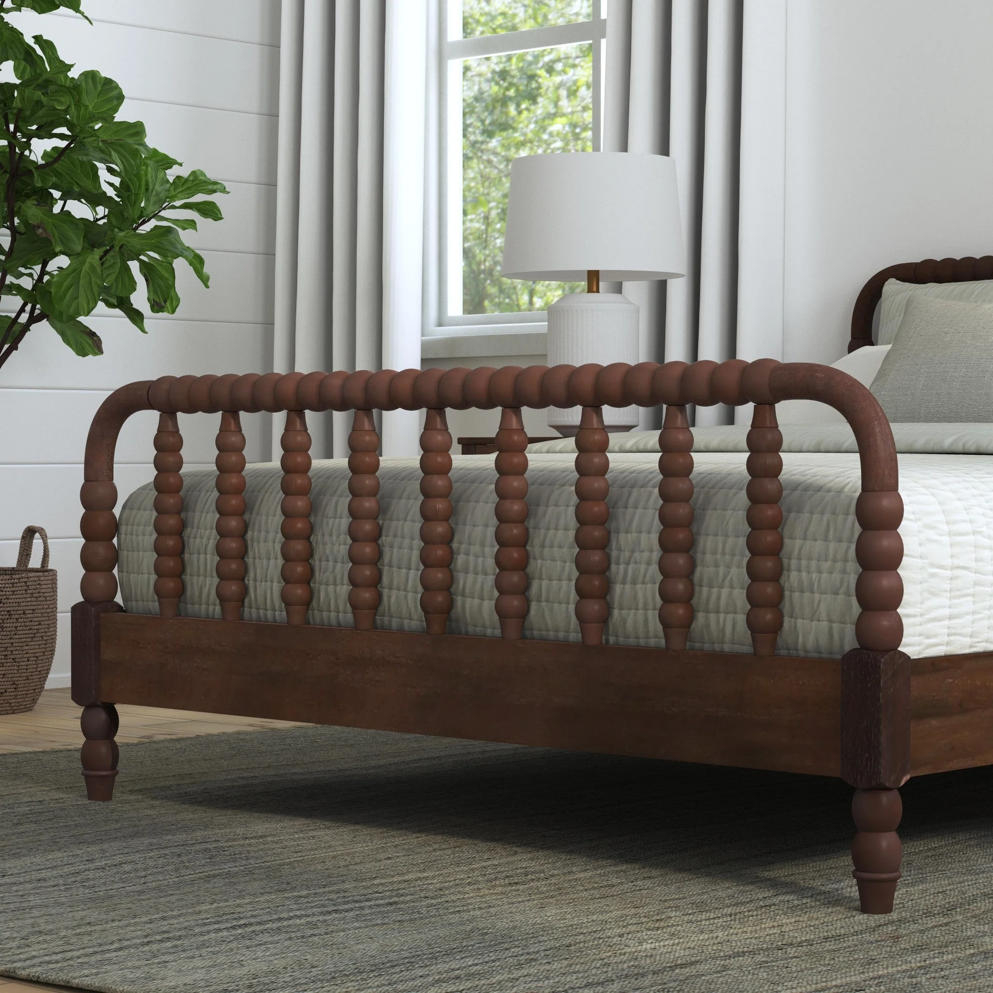 Spindle Brown Queen Bed