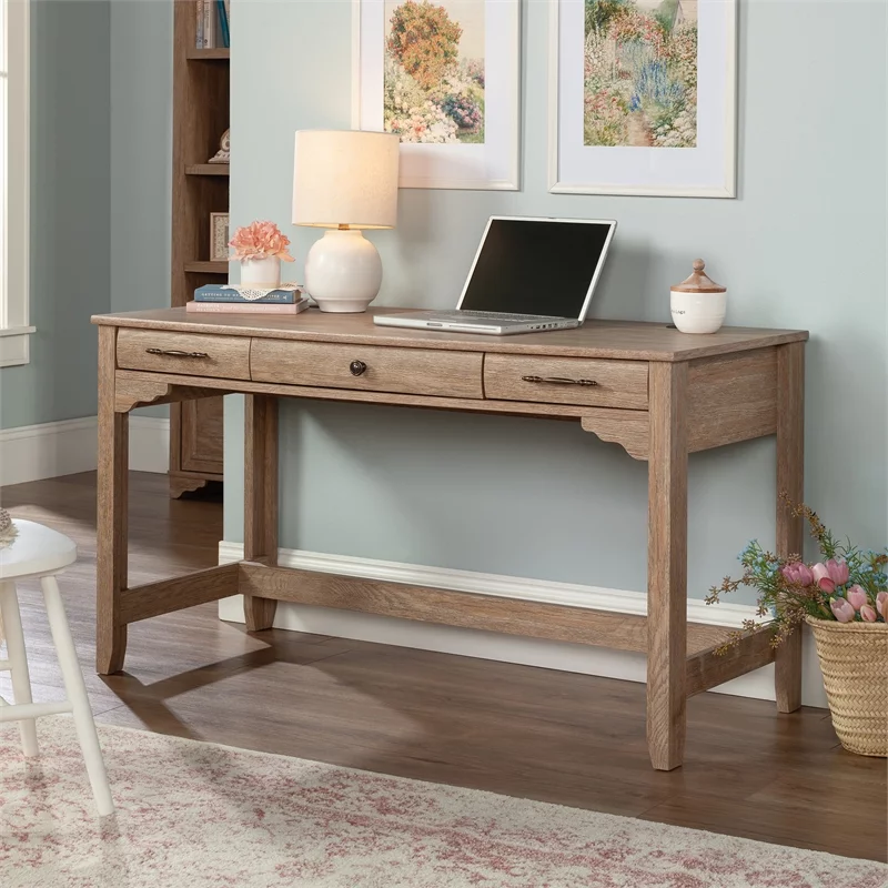UrbanPro Modern Engineered Wood Writing Desk in Brushed Oak Finish