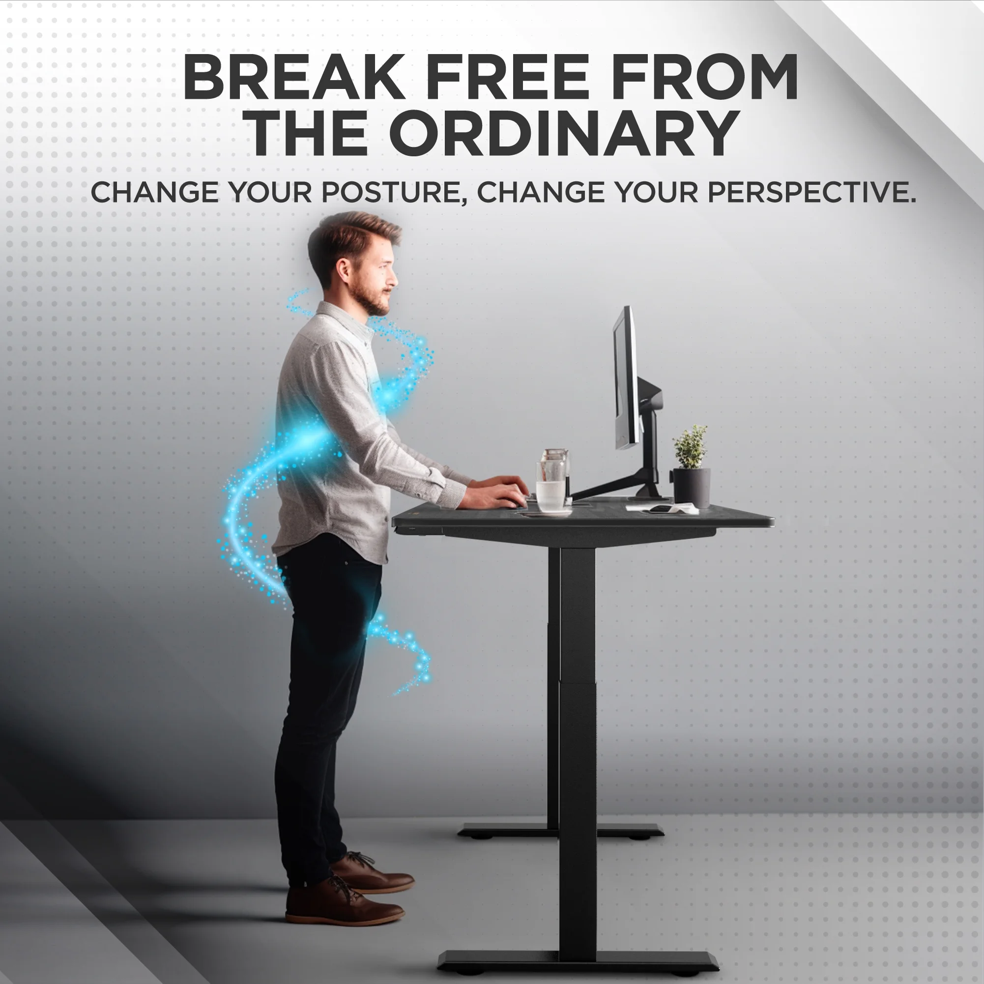 Rise UP Electric Standing Desk adjustable height desk 27-47