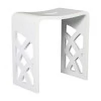 ABST88 Designer White Matte Solid Surface Resin Bathroom / Shower Stool