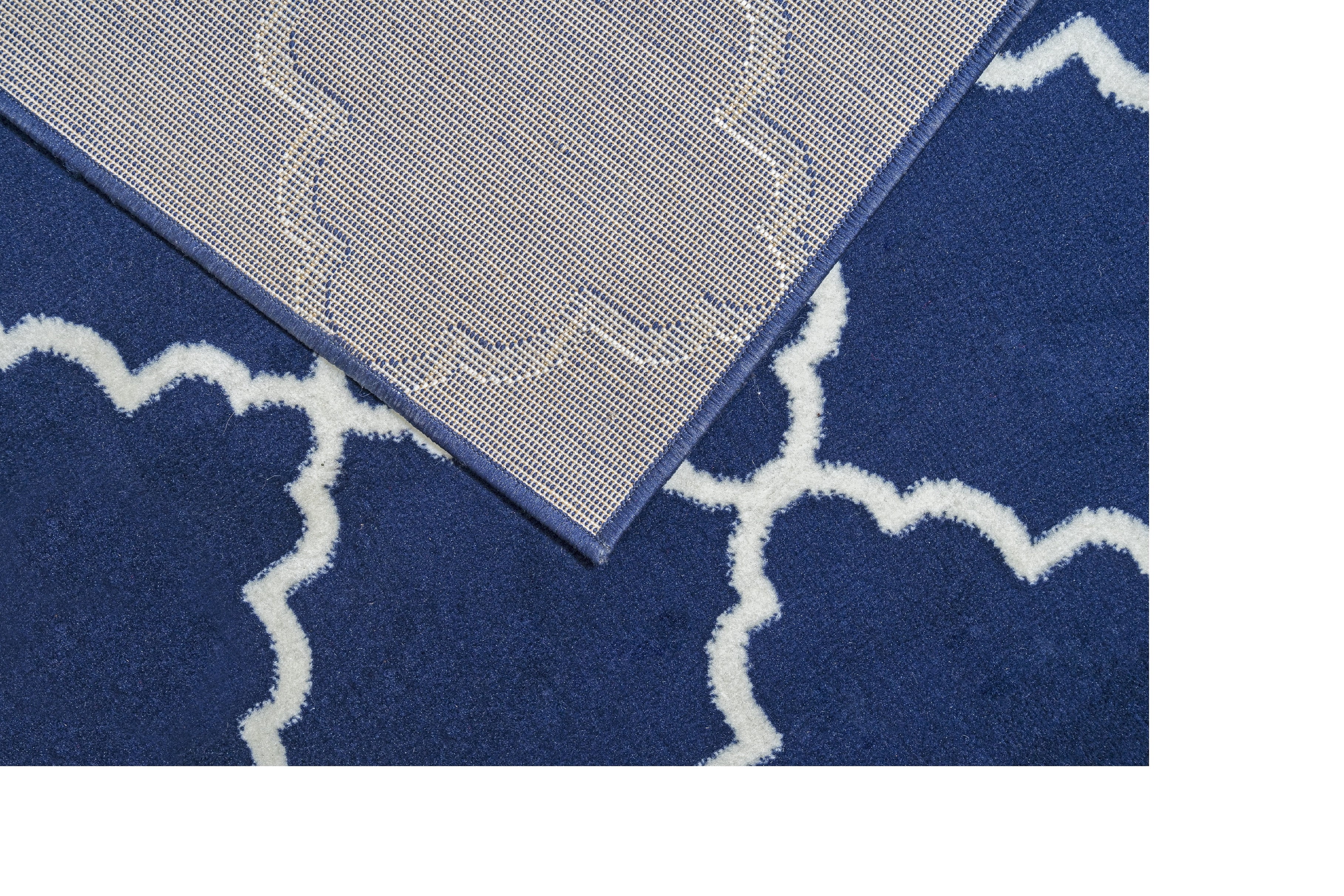 Furnish my Place Contemporary Trellis Modern Geometric Area Rug 635, Blue