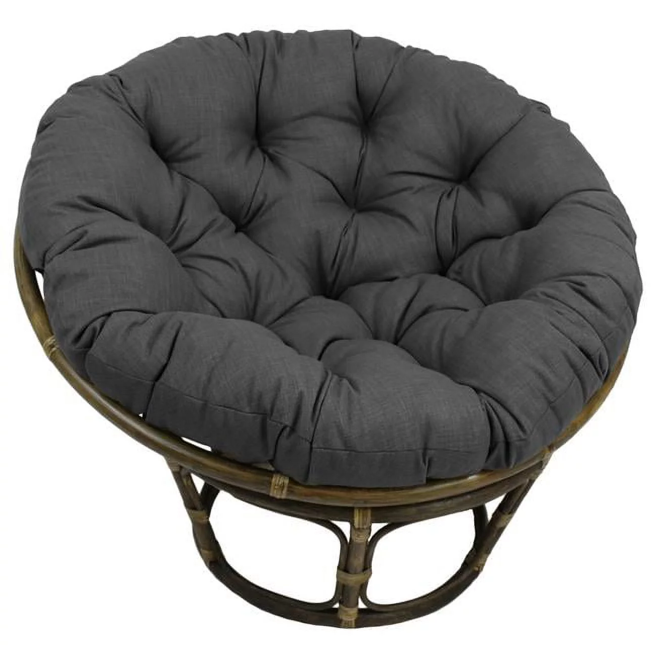 48 in. Solid Outdoor Spun Polyester Papasan Cushion, Cool Gray