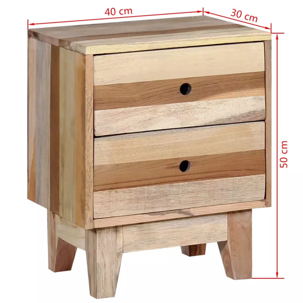 Bedside Cabinet Solid Reclaimed Wood