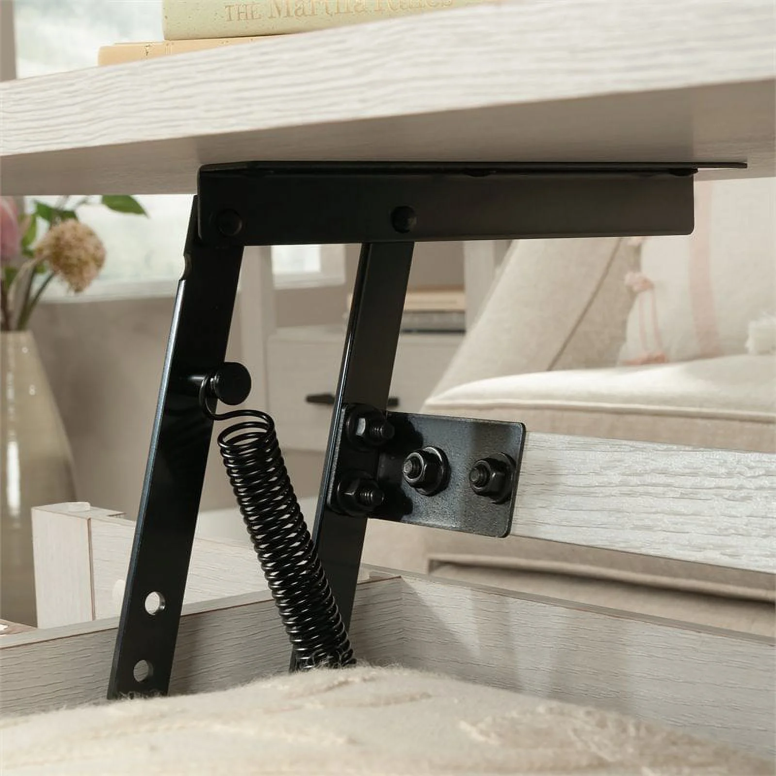 Pemberly Row Engineered Wood Lift-Top Coffee Table in Glacier Oak