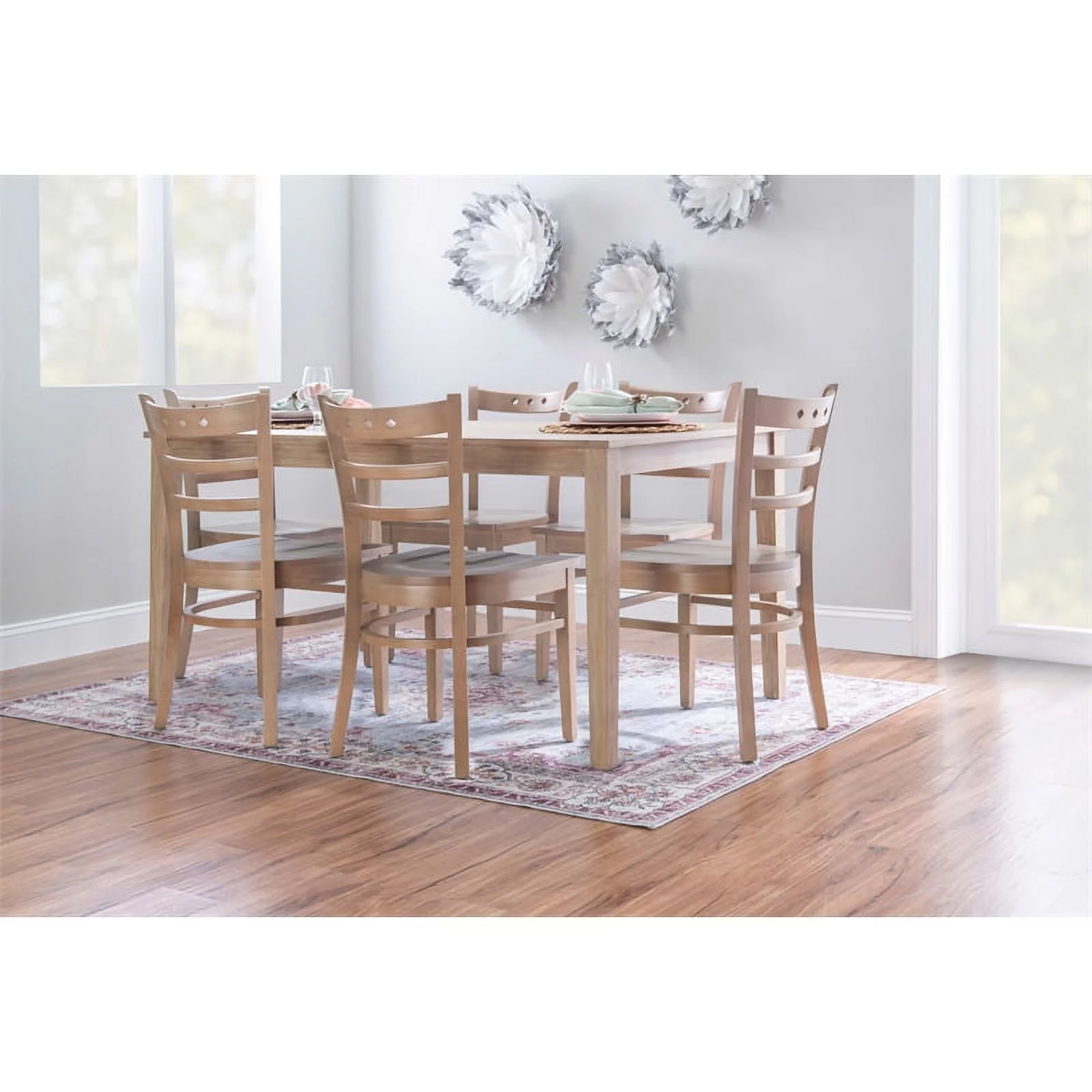 Linon Sloan Solid Wood Commercial Grade Set of Two Chairs in Natural