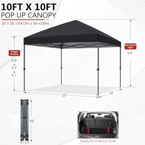 ABCCANOPY Pop Up Canopy - Outdoor Patio Portable Canopy Tent Heavy Duty for Backyard and Deck with 4 Sandbags(White, 10x10)