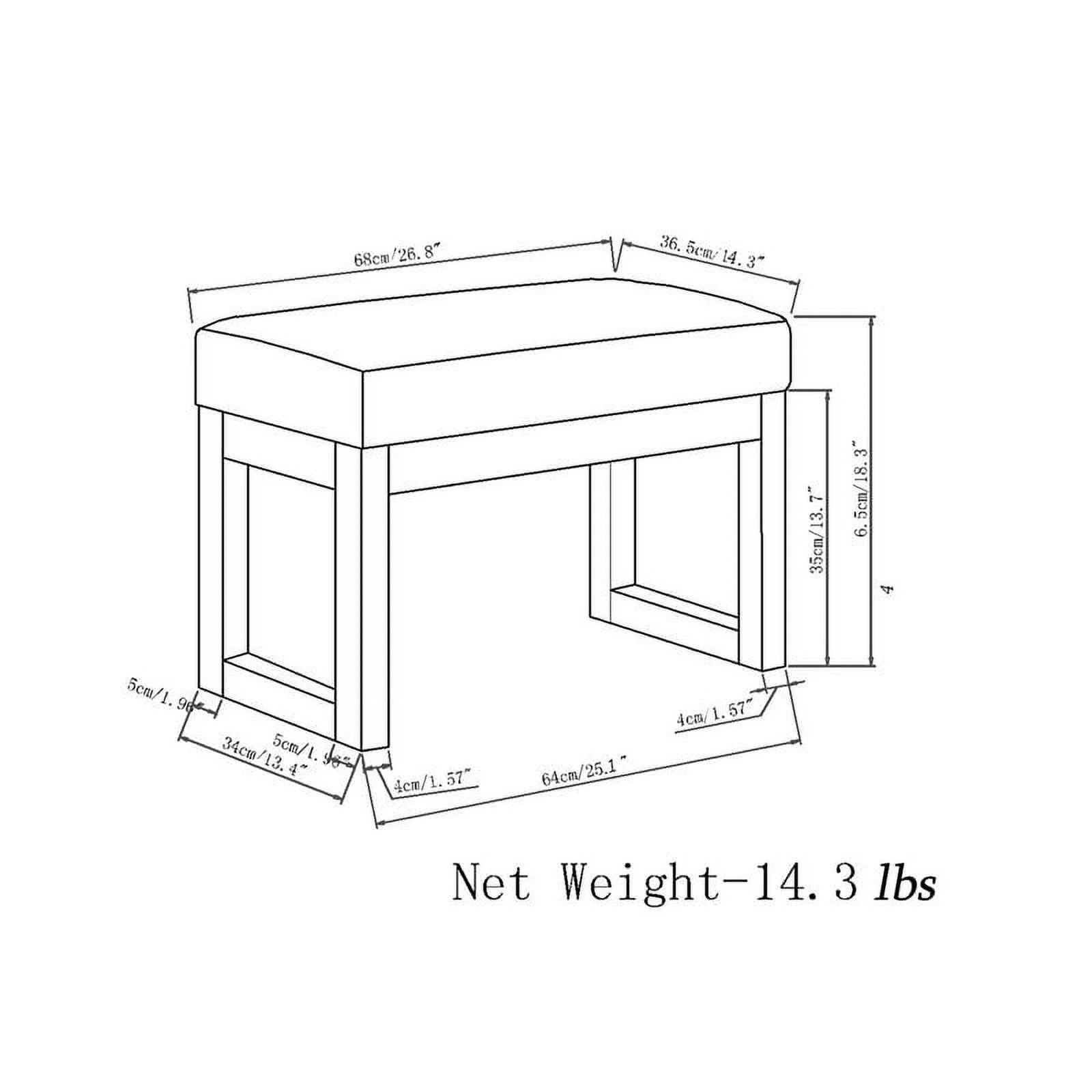 Atlin Designs Small Living Room Bench in Gray