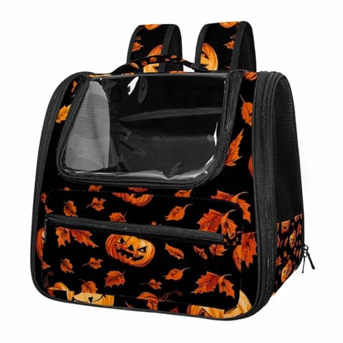 Halloween Pumpkin Pet Carrier Soft Sided Carrier for Small Medium Cats Dogs