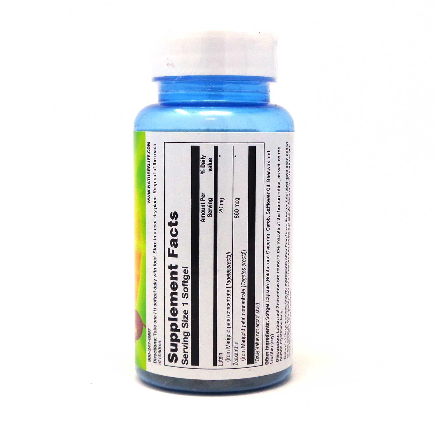 Nature's Life Lutein 20 mg Plus Zeaxanthin Eye Health - 60 Softgels