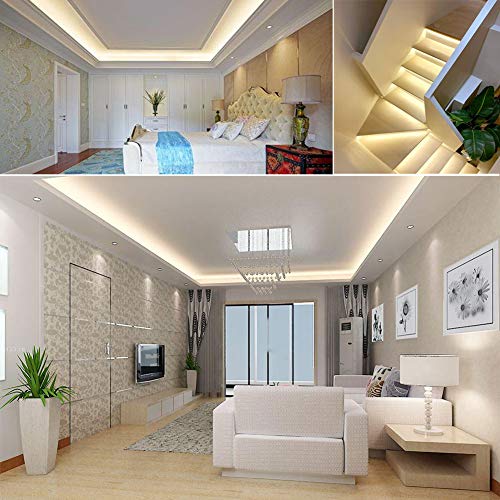 SUYOOULIN LED Strip Lights, 30ft/9m AC110-130V High Density 2592 LEDs COB Light Strip, 26000LM Super Bright Dimmable Waterproof LED Rope Light (Cool White 6500K)