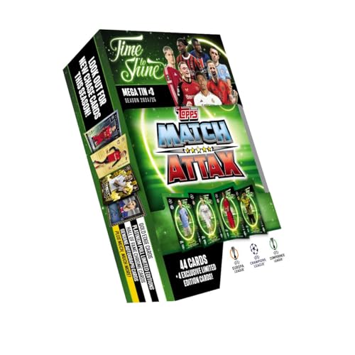 Topps Match Attax 24/25 - Random Mega Tin - Contains 44 Match Attax Cards Plus 4 Exclusive LEs