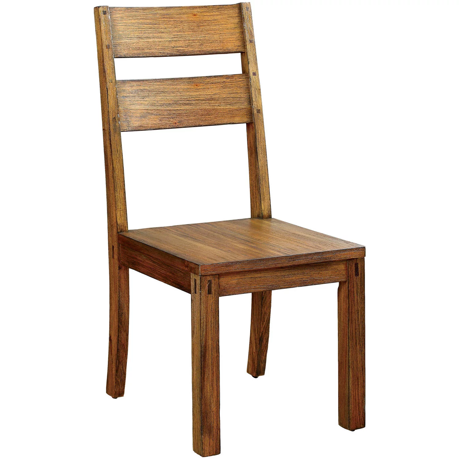 Furniture of America Montanez Farmhouse Ladder Back Dining Chairs- Set of 2, Dark Oak