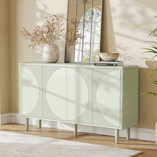 LITTLE TREE 59-Inch Buffet Cabinet Sideboard with Storage, Modern Sideboard Buffet Table with Doors for Living Room, Dining Room
