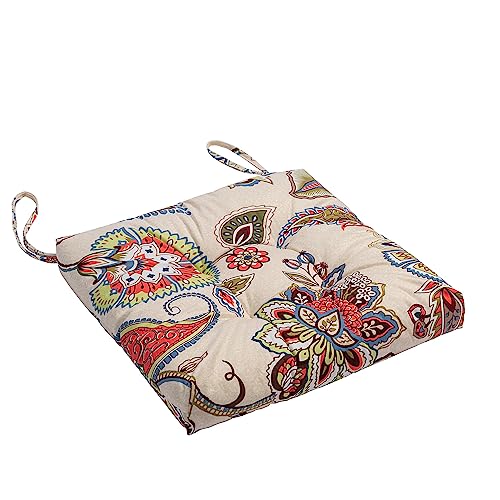 2-Pack Outdoor/Indoor Wicker Patio Seat Cushion Pad with Ties - Dining Chair Cushion, 17