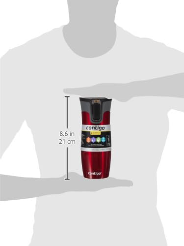 Contigo West Loop Autoseal Travel Mug, Stainless Steel Thermal Mug, Vacuum Flask, Leakproof Tumbler, Coffee Mug with BPA-Free Easy-Clean Lid