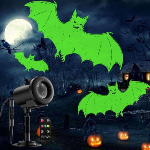 12 in 1 Halloween Christmas Projector Outdoor,3D Dynamic Halloween Decorations,Clearer Ghost/Spider/Bat/Skull/Witch/Nativity/HD Patterns,Waterproof for Window Wall Cemetery Christmas Decor