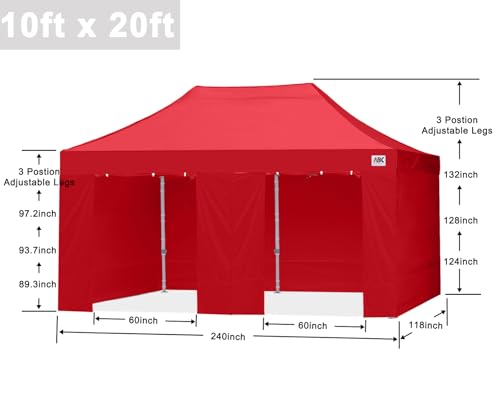 ABCCANOPY Easy Pop Up Canopy Tent with Sidewalls 10x10 Commercial -Series, White