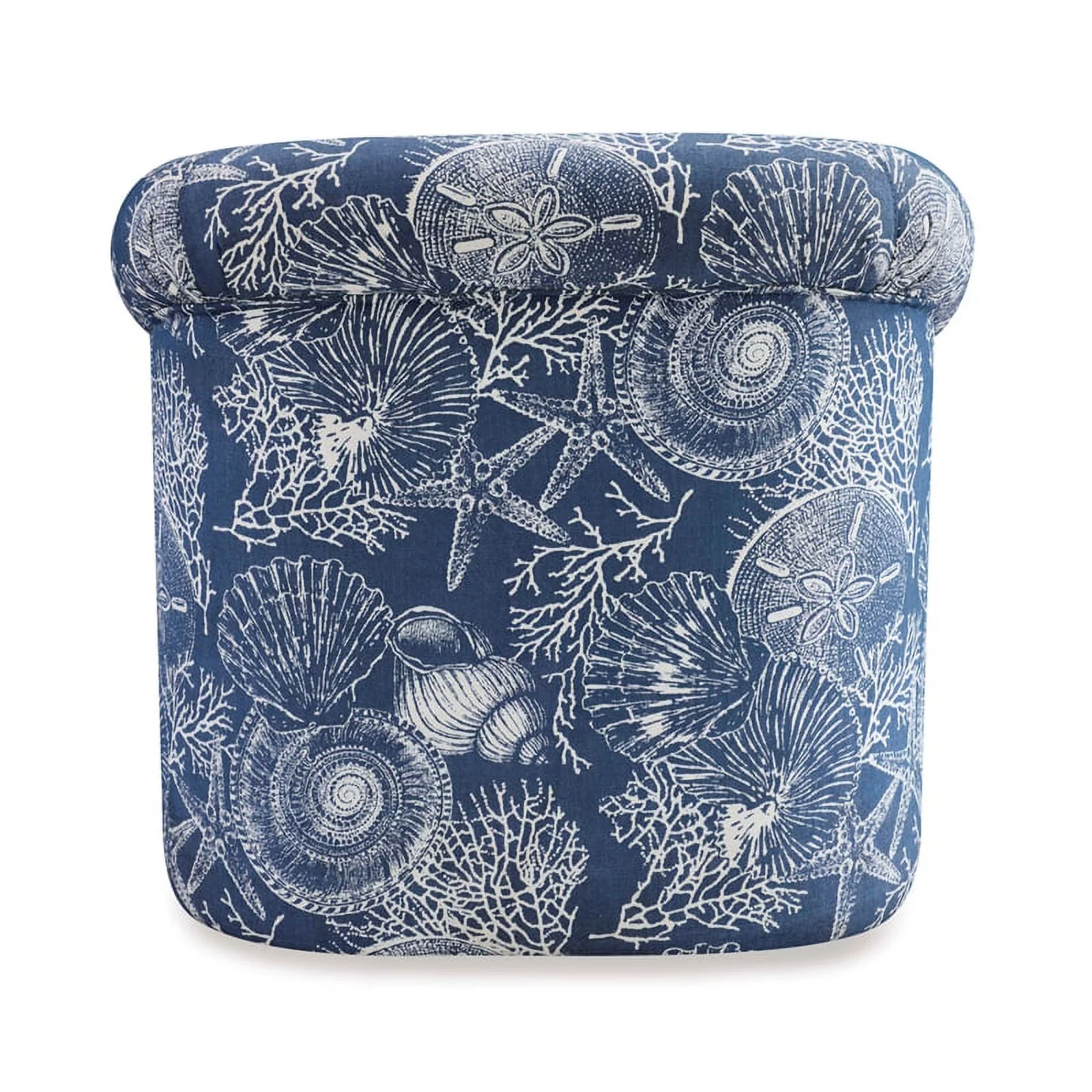 Home Square 2 Piece Swivel Coastal Wood Upholstered Club Chair Set in Blue