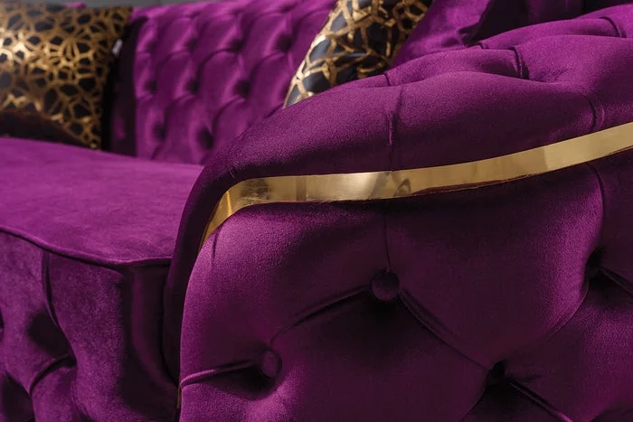 Lupino Purple Velvet Sofa & Loveseat