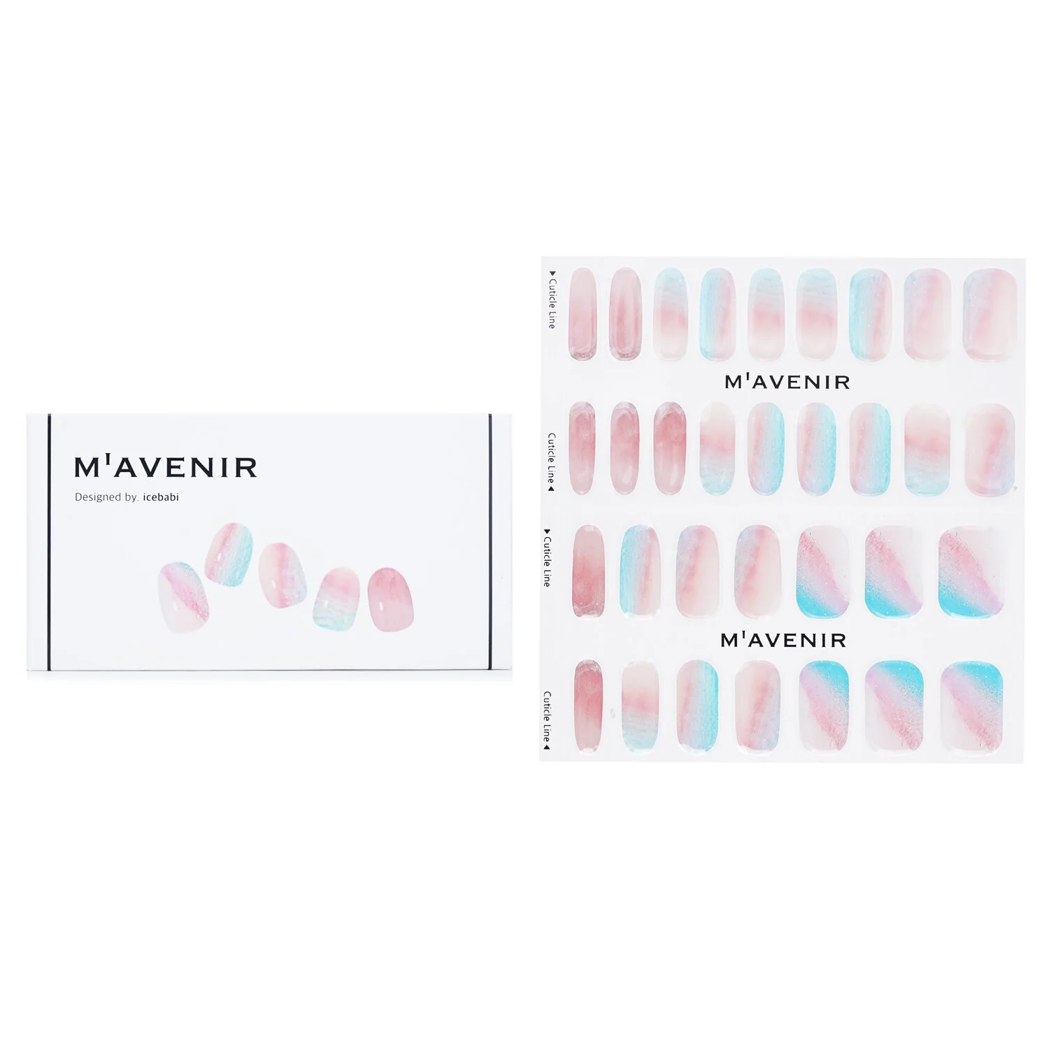 Mavenir Nail Sticker (Pink) - # Rose Quartz Marble Nail  32pcs