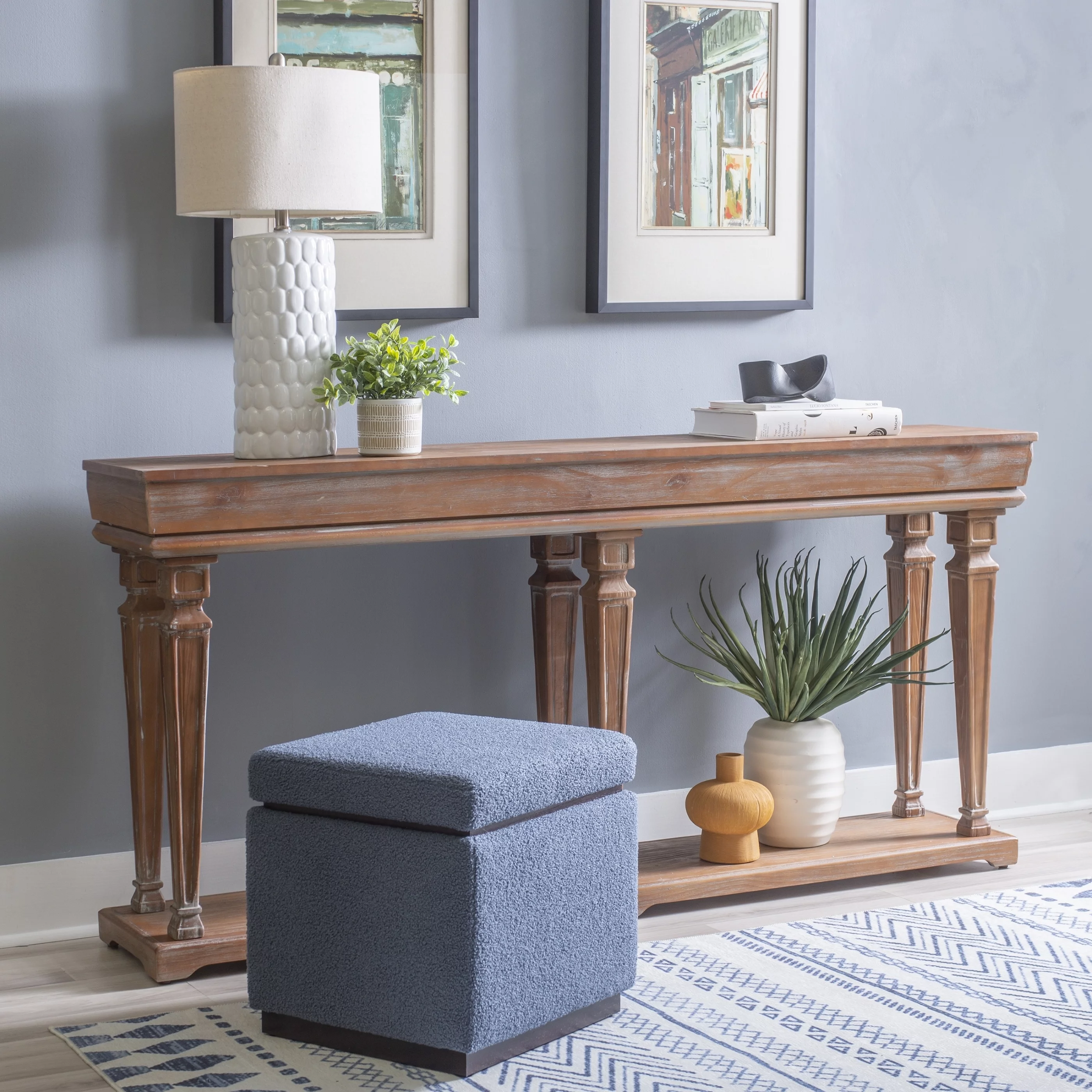 Benjamin Long Console Table, Weathered Driftwood