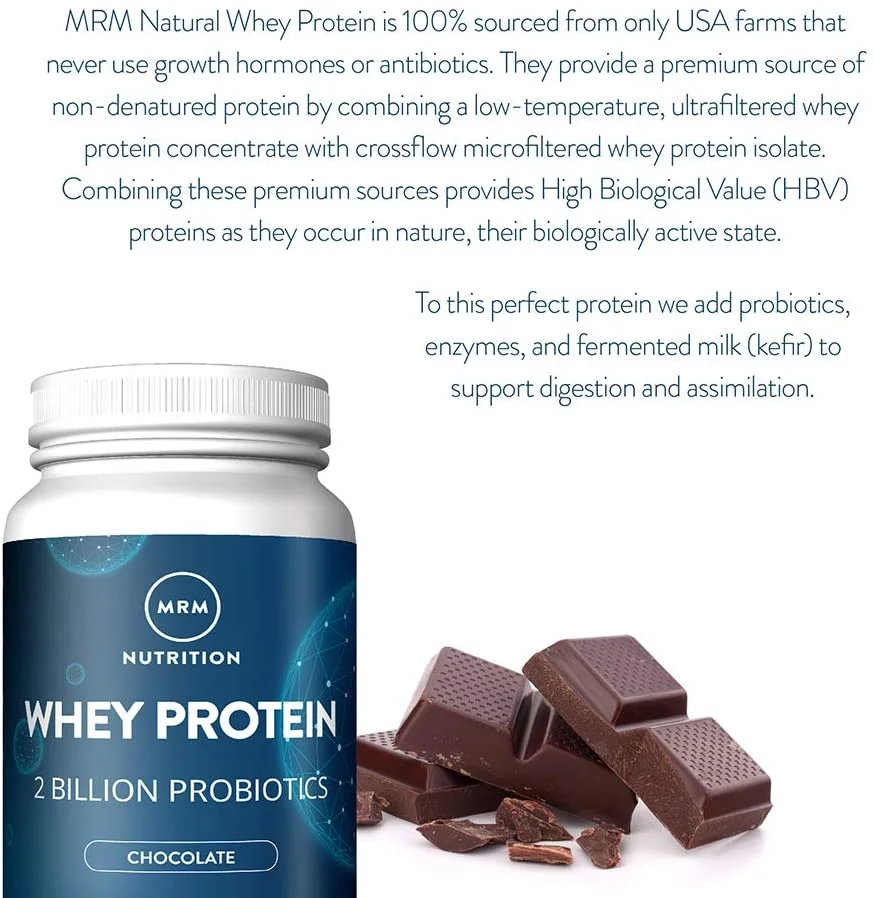 MRM 100% All Natural Whey Protein, Chocolate