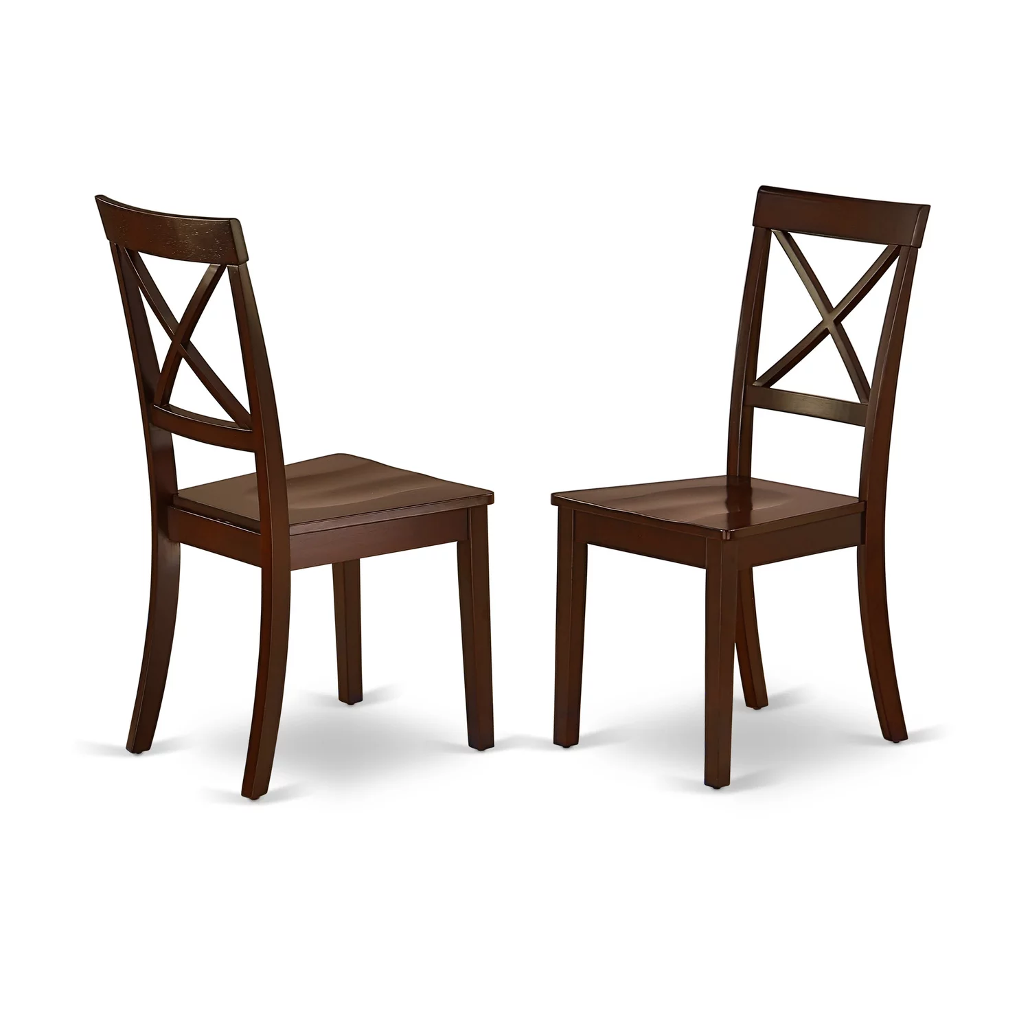 East West Furniture Antique 5-piece Wood Dining Table and Chairs in Mahogany