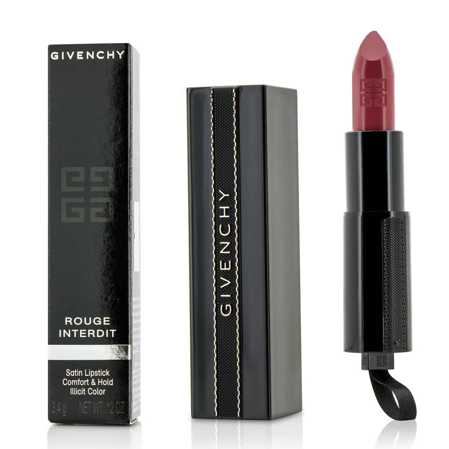 Givenchy Rouge Interdit Satin Lipstick - # 7 Purple Fiction  3.4g/0.12oz
