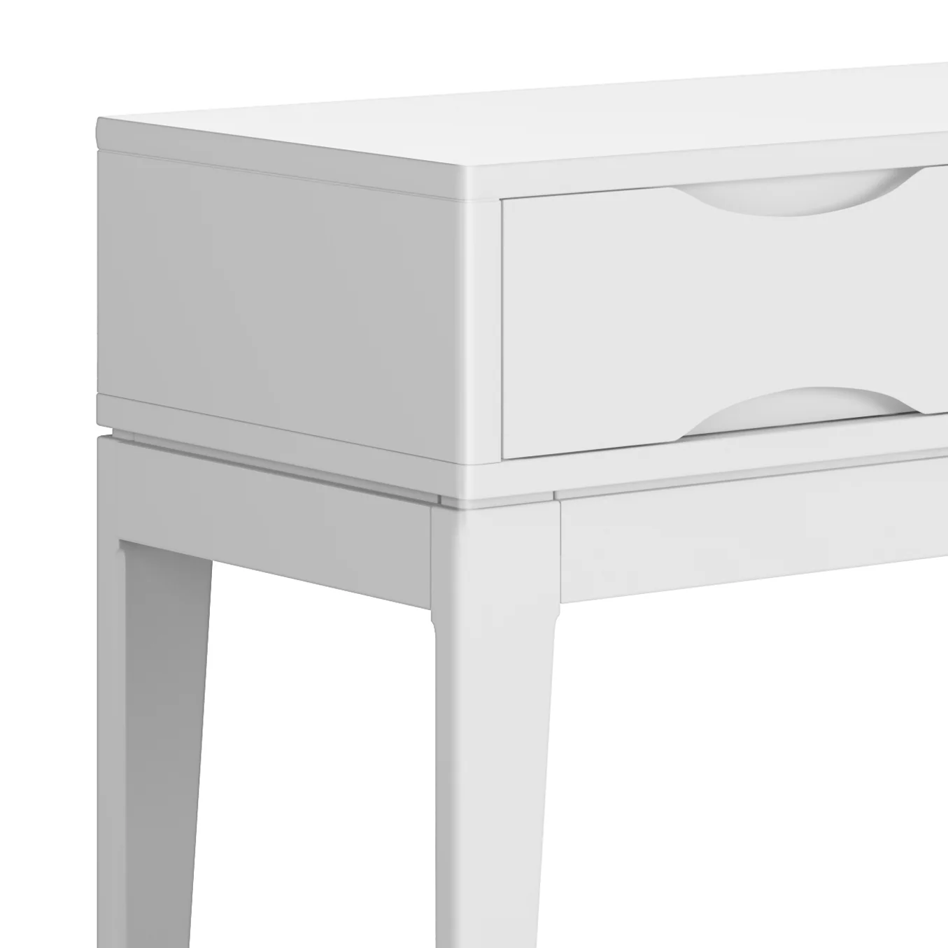 Simpli Home Harper Solid Hardwood 54 inch Wide Mid Century Modern Console Sofa Table in White