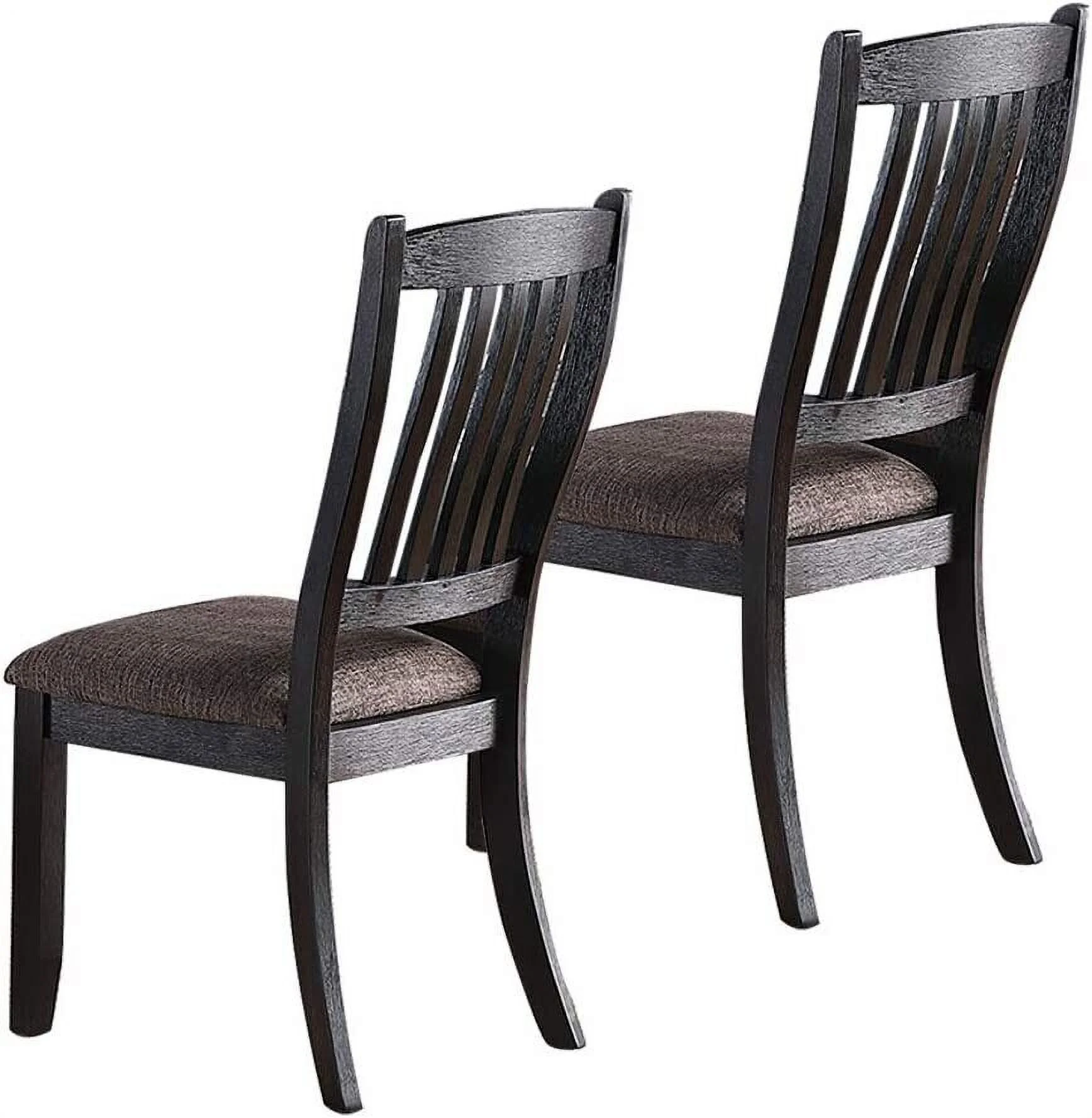 Modern Set of 6 Dining Chairs Fabric Upholstered Seat Unique Back Side Chairs Kitchen Dining Room Furniture Dark Coffee