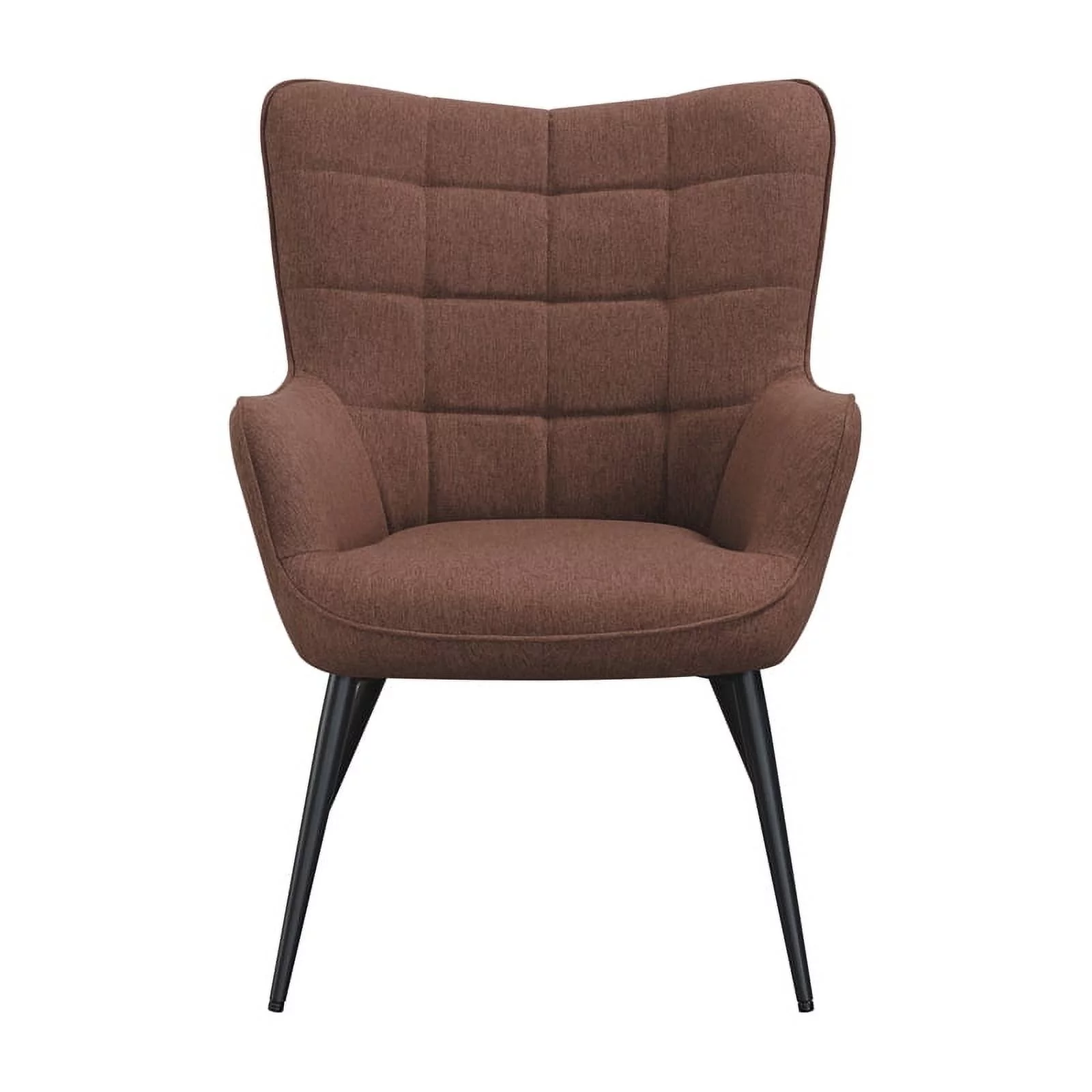 Pemberly Row Mid-Century Fabric Tufted Upholstered Accent Chair in Rust