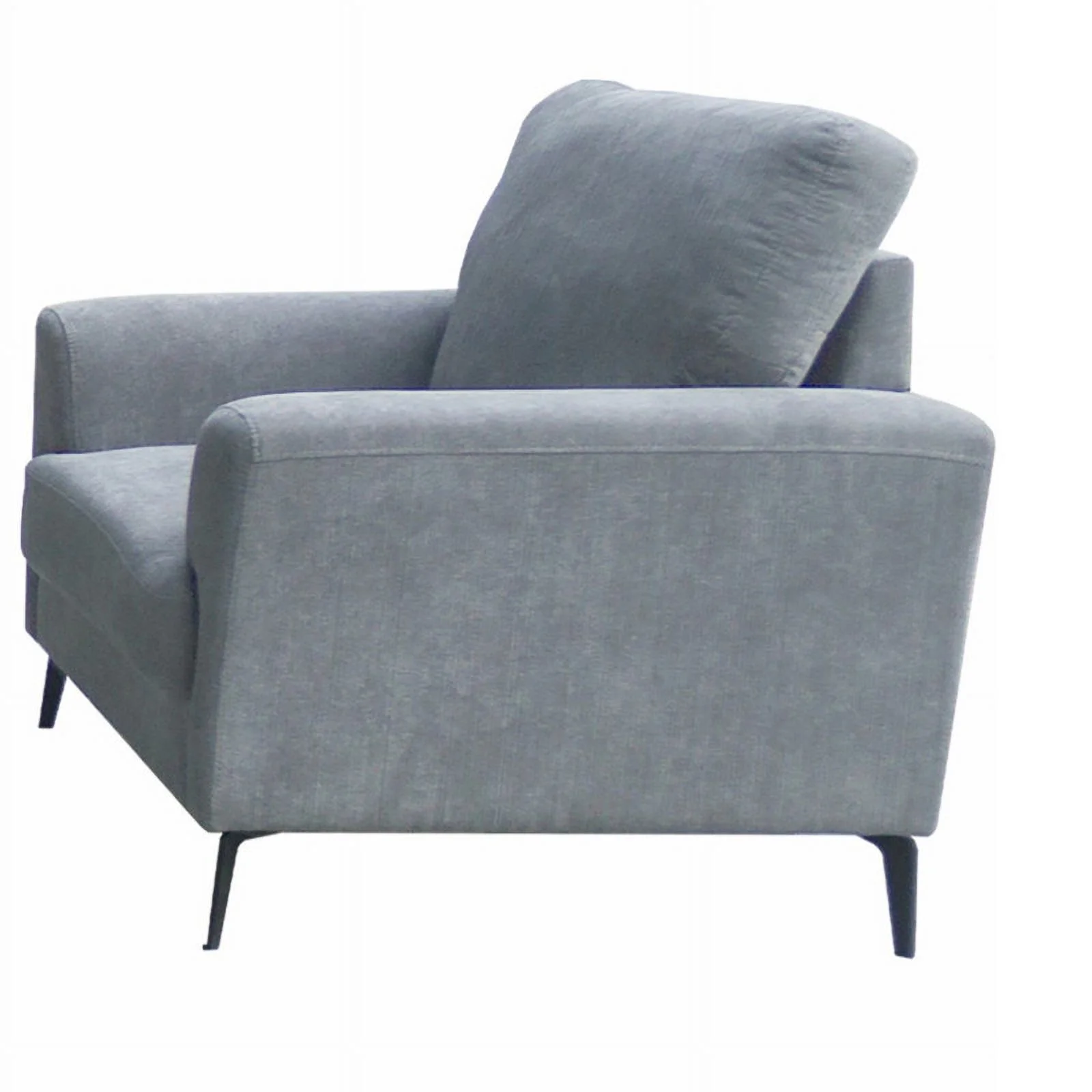 Pemberly Row Gray Chenille Sofa Loveseat Chair Living Room Set