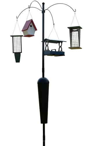 Sequoia Squirrel Proof Pole System with 4 Hanging Stations - Bird Feeder Pole System Only