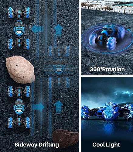 RC Cars for Boys Girls, 4WD Gesture Sensing Remote Control Car Kids Stunt Truck Toys, 2.4GHz Multiple Terrains Hand Controlled Vehicle Double Side Driving Chrismas Birthday Gift