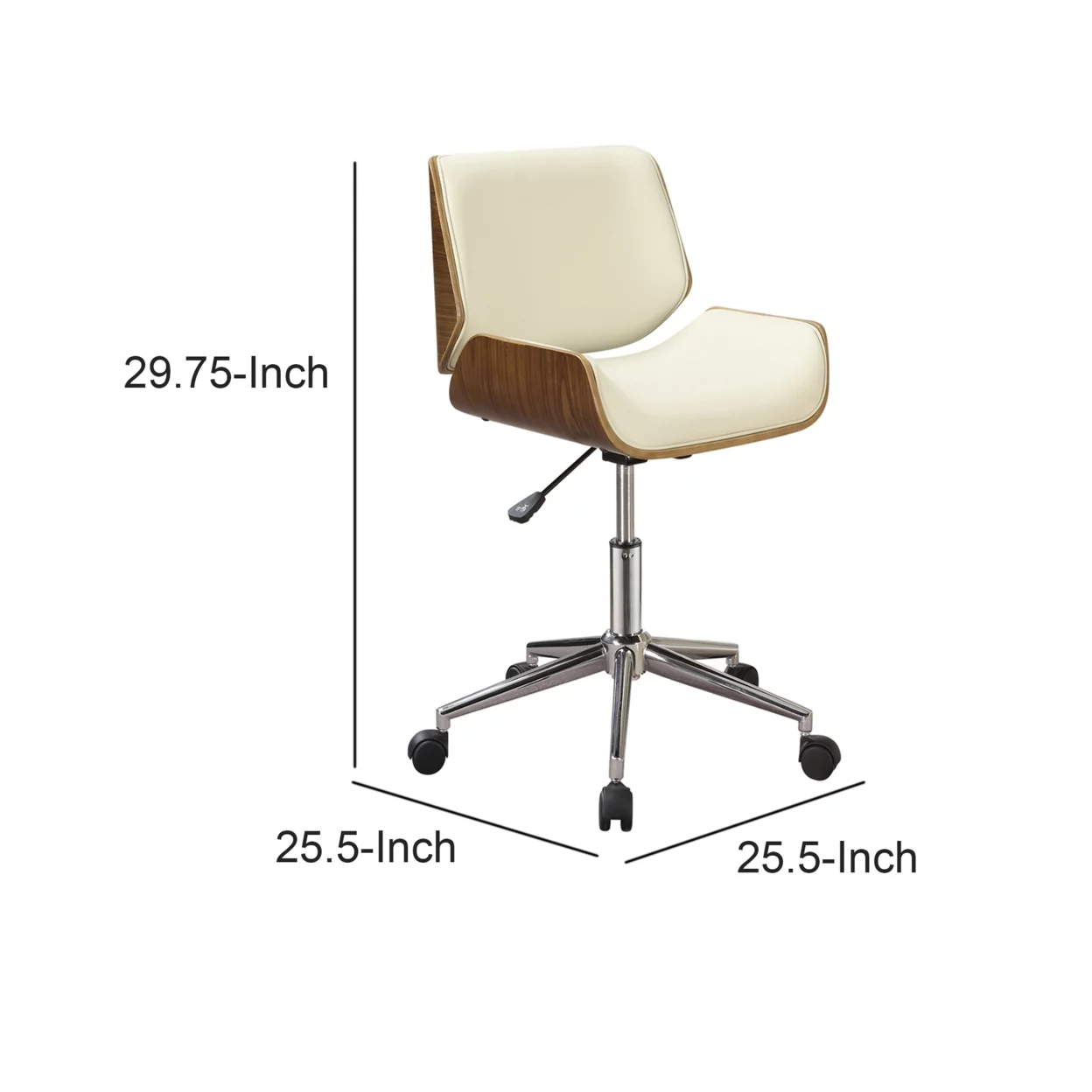 Addington Adjustable Height Office Chair Ecru and Chrome