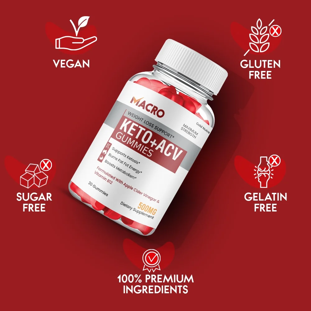 (5 Pack) Macro Keto ACV Gummies, Maximum Strength, Apple Cider Vinegar, 5 Months Supply Dietary Supplement