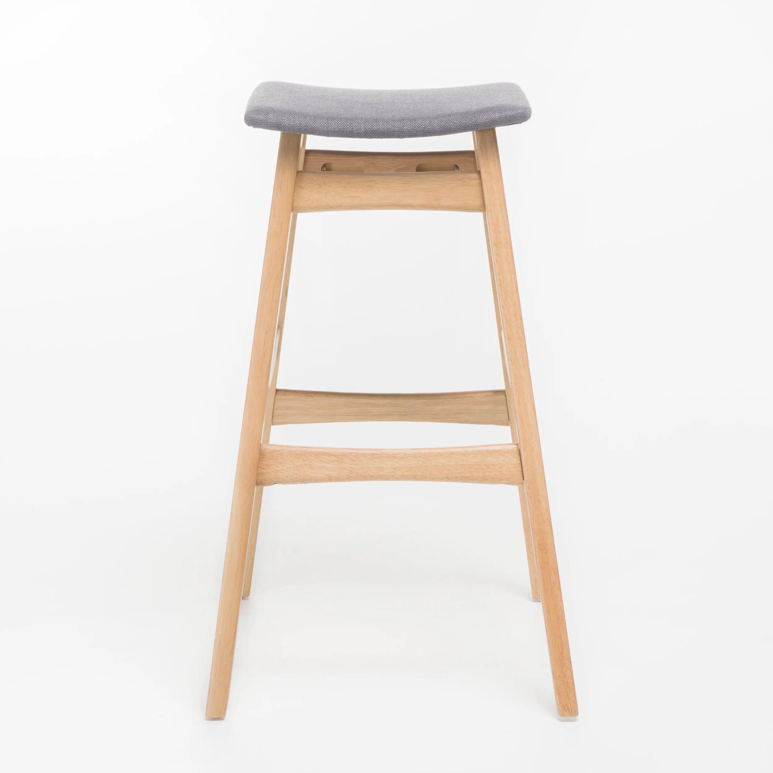 Noble House Jackie Mid-Century Modern Bar Stools, Set of 2, Natural Oak, Dark Grey