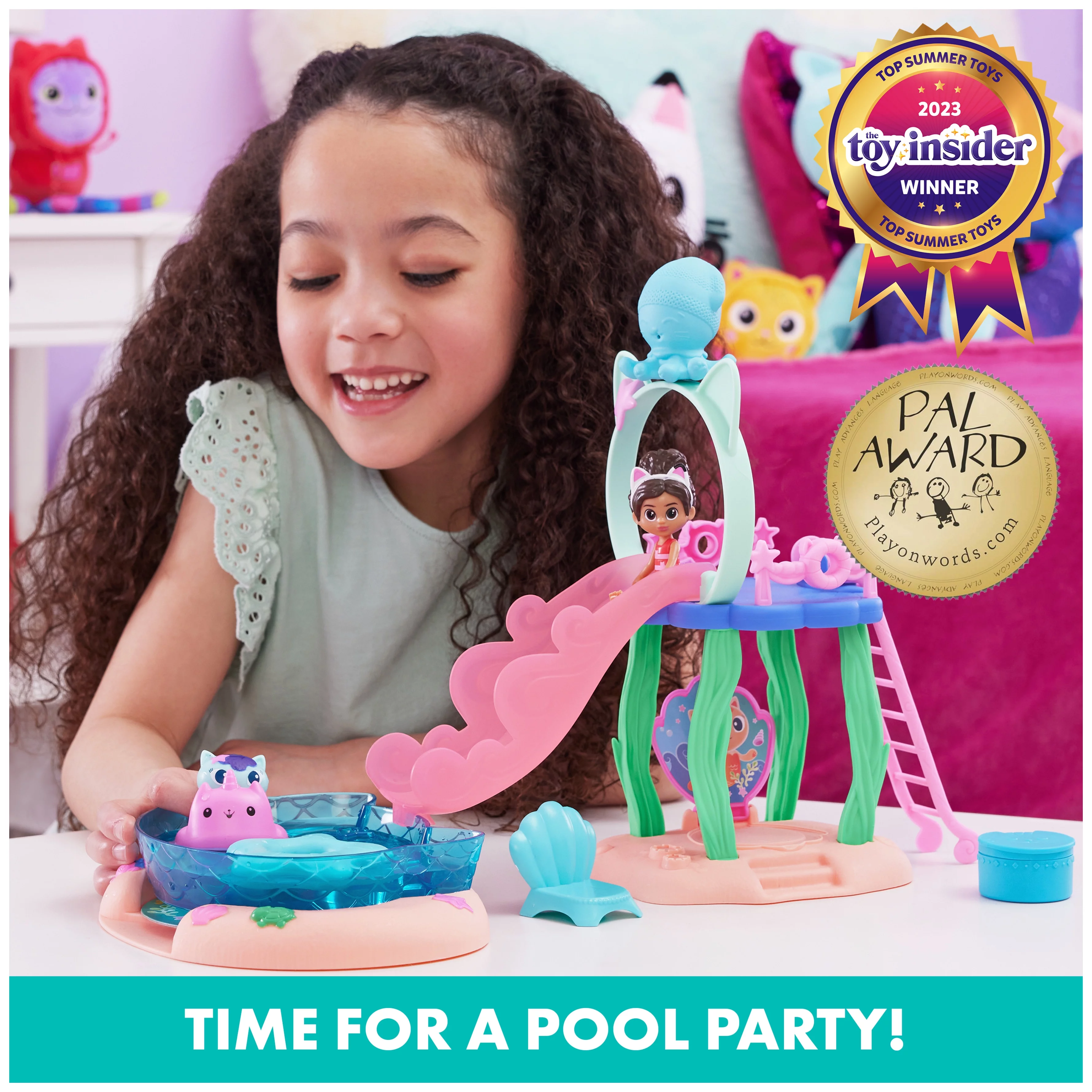 Gabby’s Dollhouse, Pool Playset with Figures and Accessories