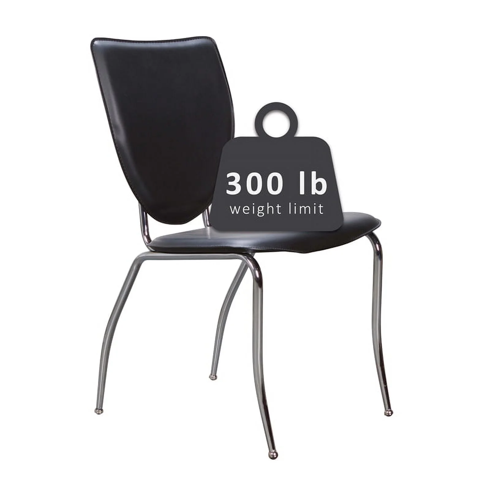 Riverbay Furniture Transitional Metal Stacking Side Chairs Set of Two in Black