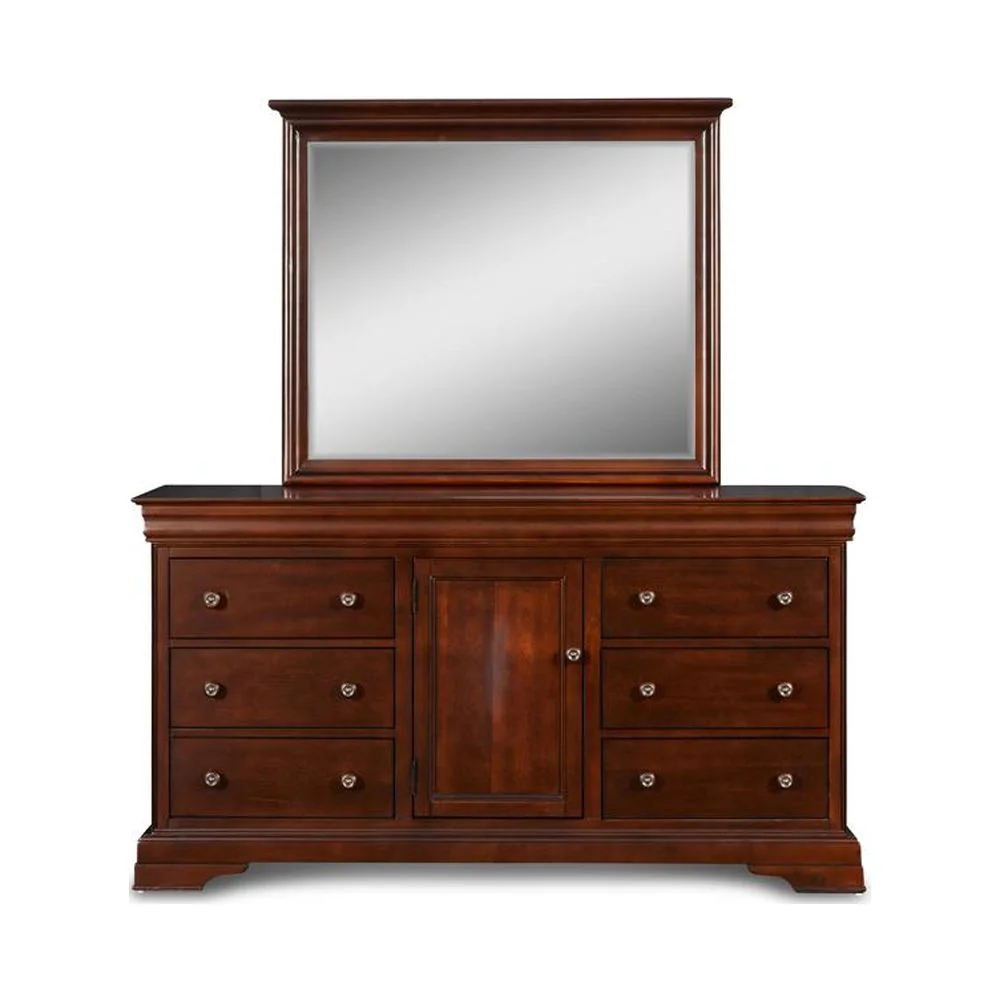 New Classic Furniture Versailles Solid Wood Engineered Wood Dresser in Cherry
