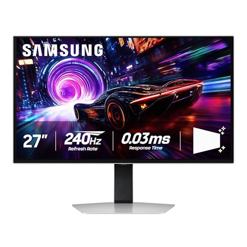 SAMSUNG 27-inch Odyssey QD-OLED G8 (G81SF), 4K, 240Hz, Gaming Monitor, 0.03ms Response Time, DisplayHDR True Black 400, AMD FreeSync™ Premium Pro, Ergonomic Stand, LS27FG810SNXZA, 2025
